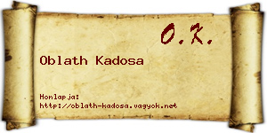 Oblath Kadosa névjegykártya