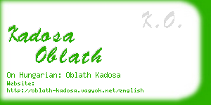 kadosa oblath business card
